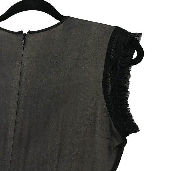 Tabitha XS Black Sheer V-Neck Sleeveless 100% Silk Dress Elegant Anthropologie - Picture 11 of 11